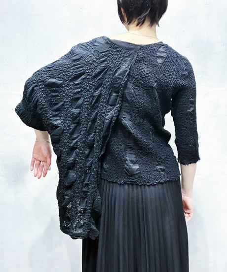 JILSANDER Textured Asymmetric Design Tops BK