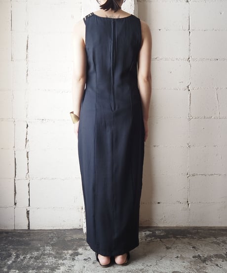Embroidery Side Slit N/S Dress BK