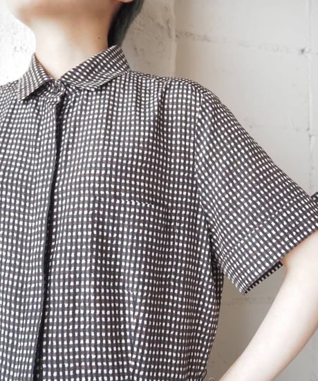 Max Mara Dot Pattern Dress BR BK WH