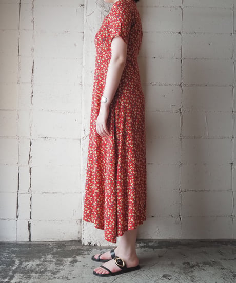 Flower Pattern S/S Shirt Dress RE