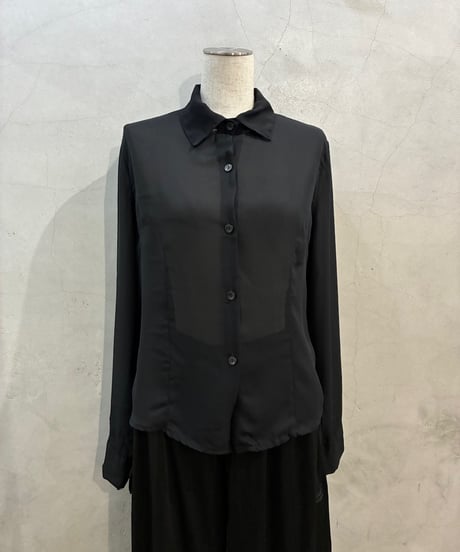 Italy Basic Sheer Shirt BK