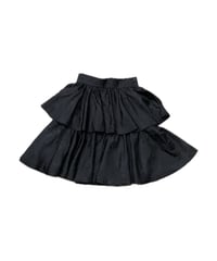 Shadow Flower Pattern Tiered Mini Skirt BK