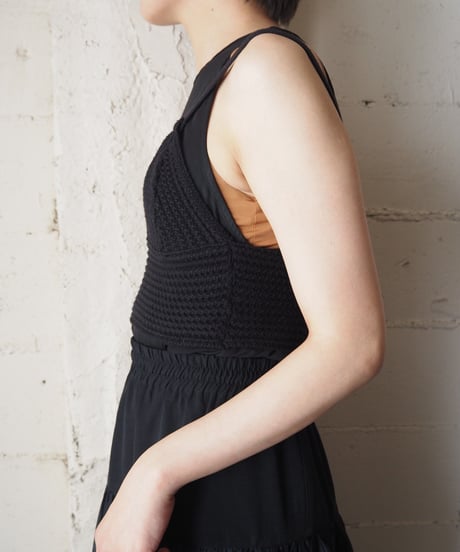 ORFEO REMAKE Back Belted Knit Bustier BK