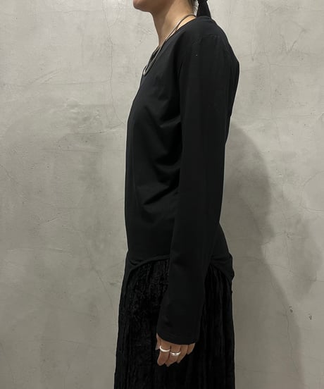Sheer Switching Crew Neck Bodysuit BK