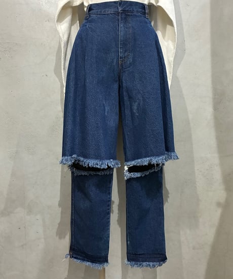 KSENIA SCHNAIDER Cutoff Tuck Denim BL