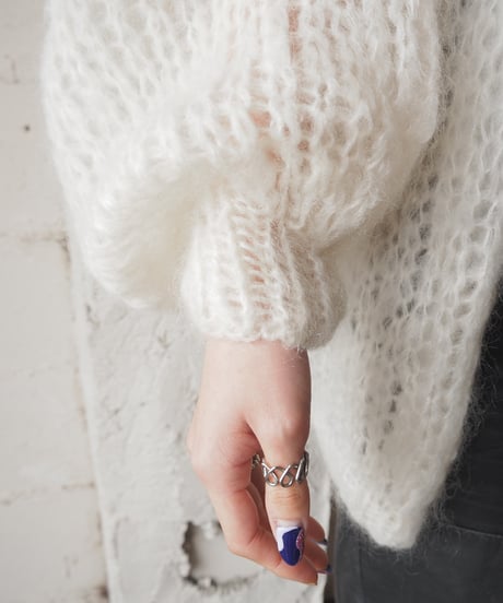 Maiami Low Gauge Mohair Knit Cardigan WH