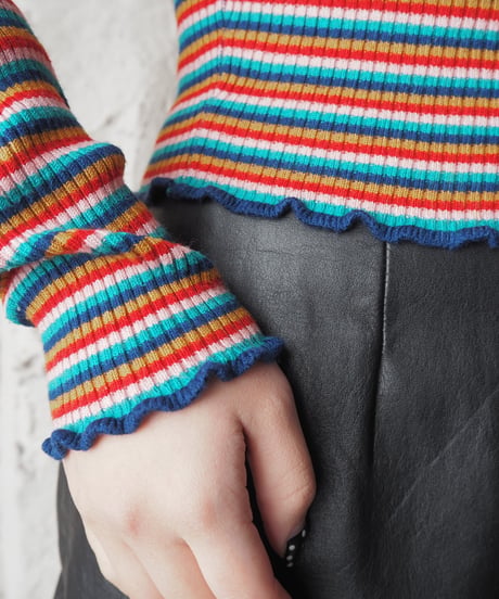 Multi Border Cropped Rib Knit REPIGN