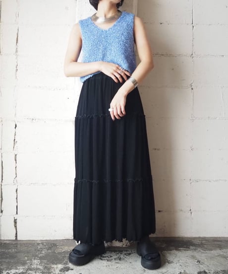 Lame Shaggy Sleeveless Knit BL