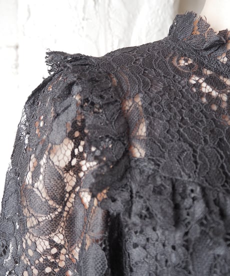 Frill Collar Lace Blouse BK