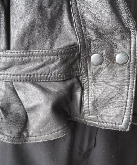 Dolman Sleeve Short Leather Jacket BK