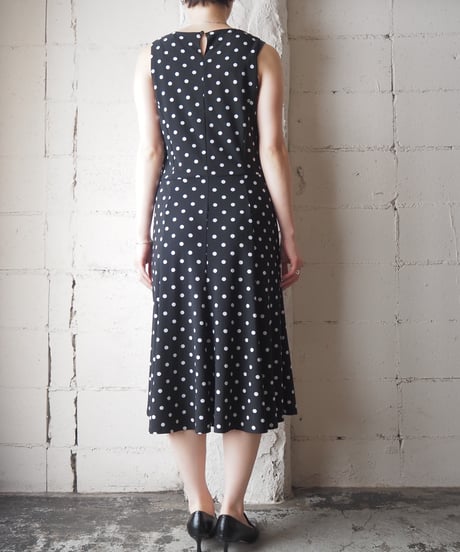 LAUREN Ralph Lauren Sleeveless Dot Dress BKWH