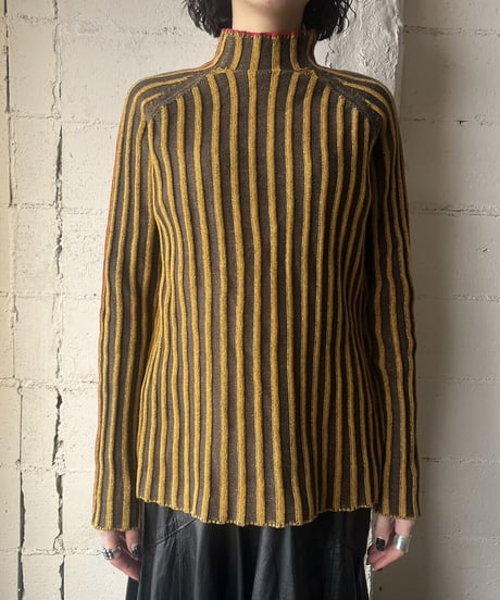 Tricolor Bottleneck Rib Knit BRYERE