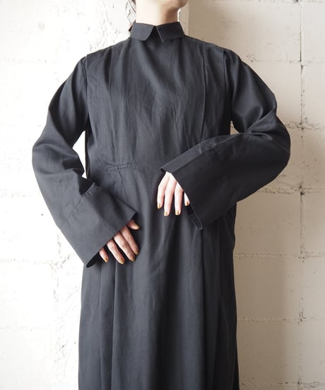 1950～60's EURO Pleated Long Dress  BK