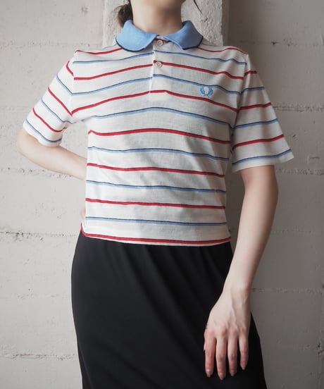 REMAKE FREDPERRY Stripe Poloshirt WH BL RE