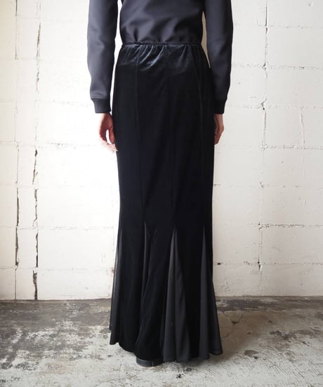 Velour × Sheer Mermaid Skirt BK