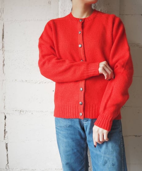 Collarless Knit Cardigan RE