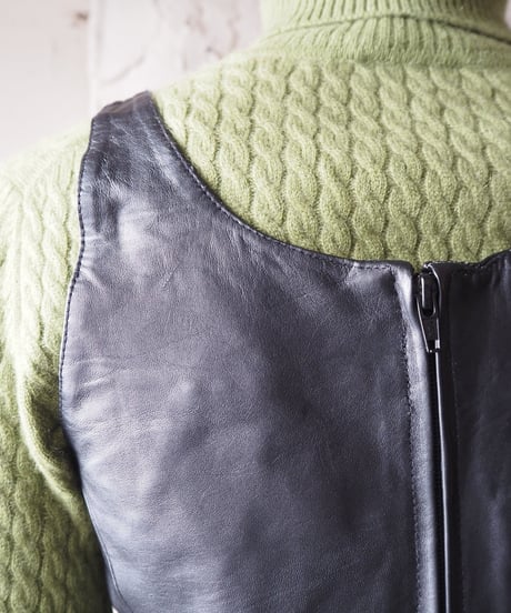Leather Short Vest BK