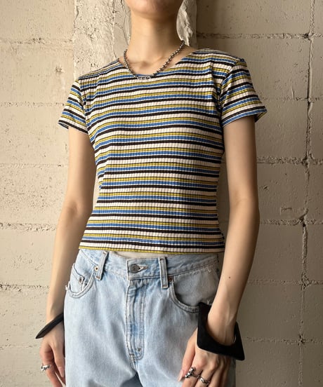 Rib Border CutSewn BRWHBL