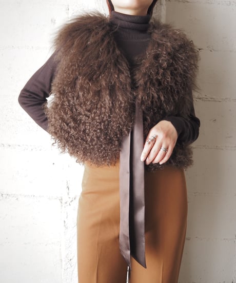 Front Ribbon Fur Vest BR