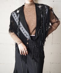 Fringe Leather Vest BK