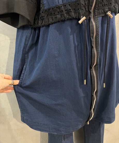 DIESEL S/S Blouson × Shirt Docking Dress NVBK