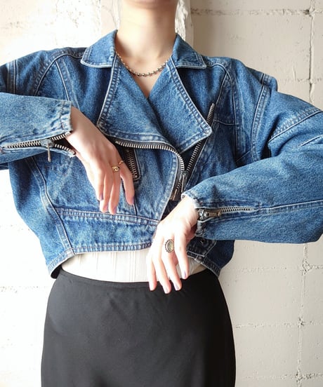 Big Zip Denim Riders Jacket NV