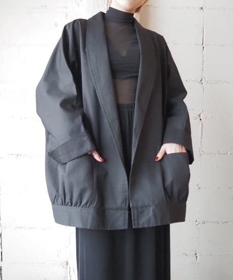 Wide Silhouette Shawl Collar Jacket BK