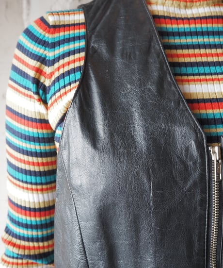 Leather Zippered Vest BK