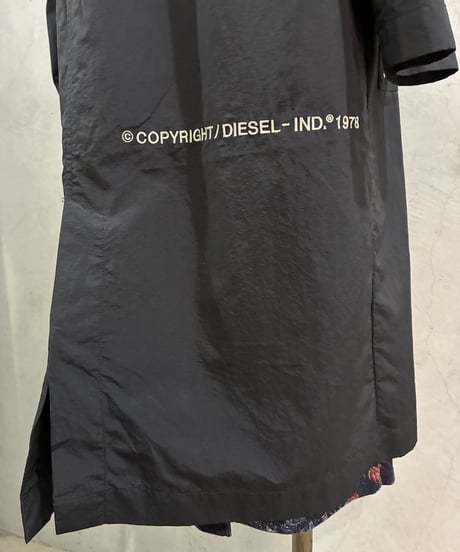 DIESEL Hoodied Nylon Coat BK