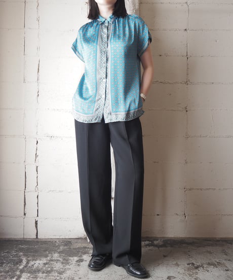 MAX STUDIO Geometric Tile Print S/S Shirt BL