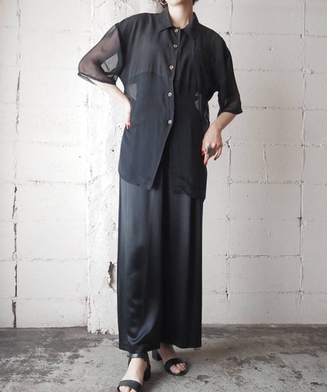 Rayon × Sheer S/S Shirt BK