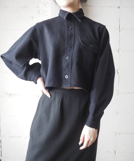 Cropped Slash CPO Shirt BK