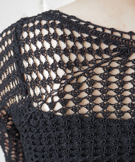 3/4 Sleeve Crochet Cardigan BK