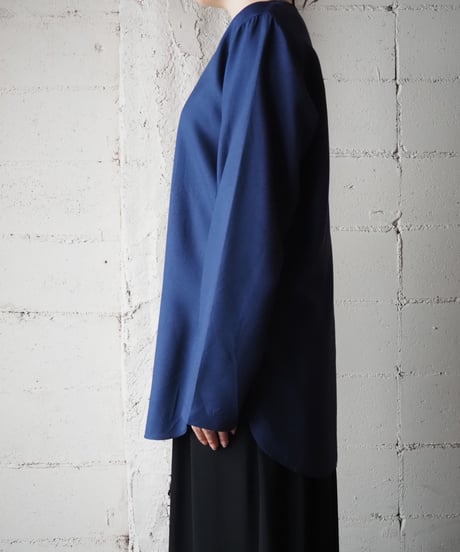 Collarless Silk L/S Shirt NV