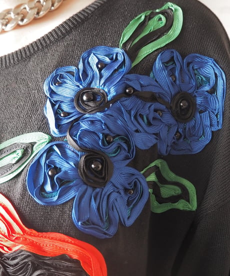 ESCADA Flower Embroidery Knit BK
