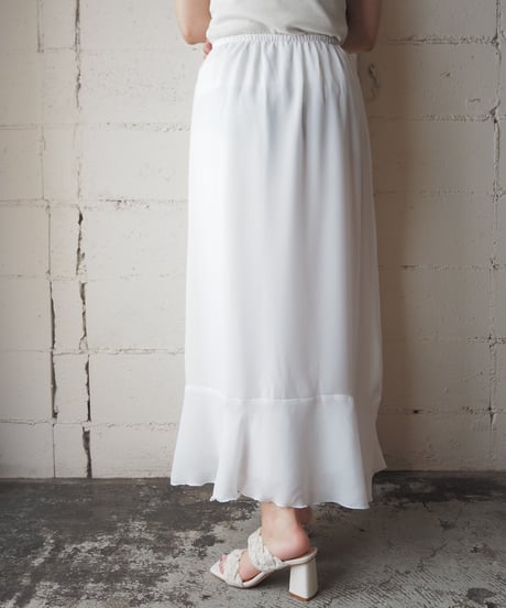 Flared Hem Easy Long Skirt WH