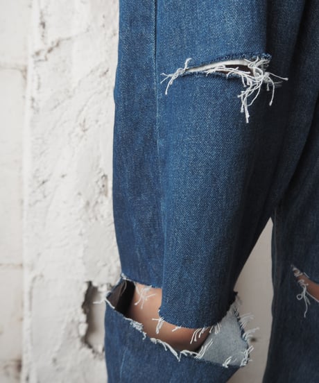 REMAKE Levi's501 Crashed Denim Pants NV