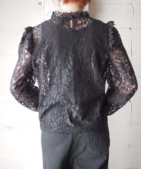 Frill Collar Lace Blouse BK