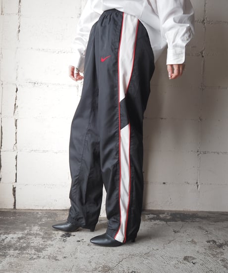 NIKE Side Mesh Nylon Pants BK WH RE