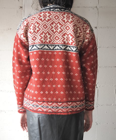 L.L.Bean Henley Neck Nordic Sweater REBK