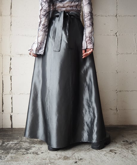 Satin Flare Long Skirt GR