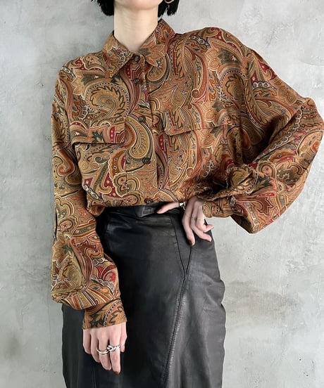 Front Pocket Ethnic Pattern Blouse BRRE