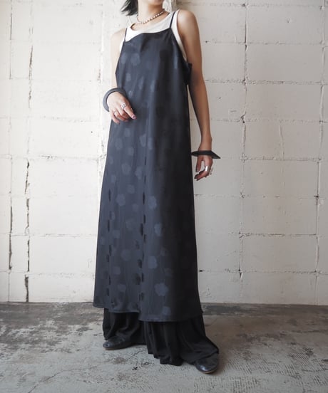 Shadow Flower Pattern Camisole Dress BK