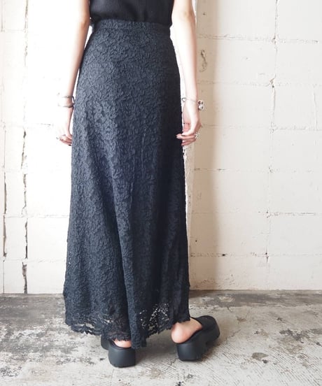Lace Flared Easy Skirt BK