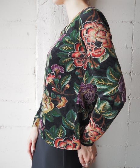KENZO Floral Velour Tops BK