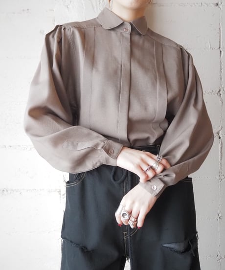 1970's Round Collar Plane Blouse BE