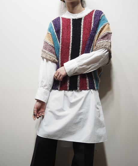Stripe Velour Vest PIBKPUR