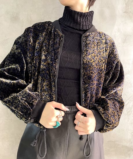 Shadow Pattern Velor Blouson