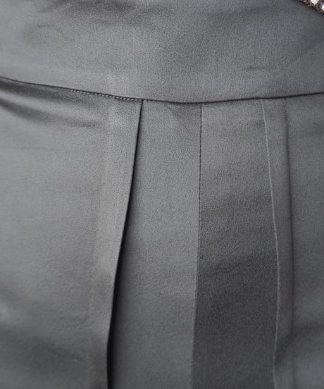 Satin Slit Wide Pants BK