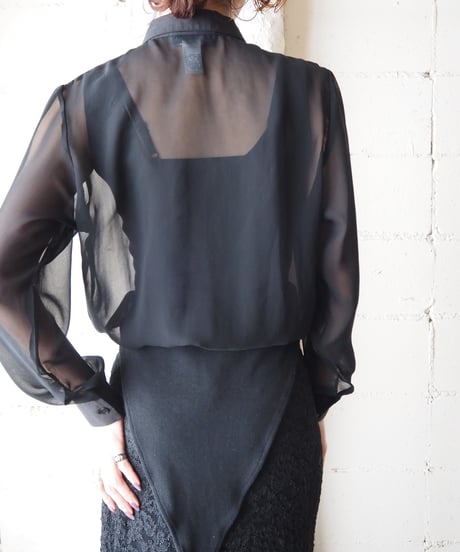 Layered Sheer Bodysuit Shirt BK
